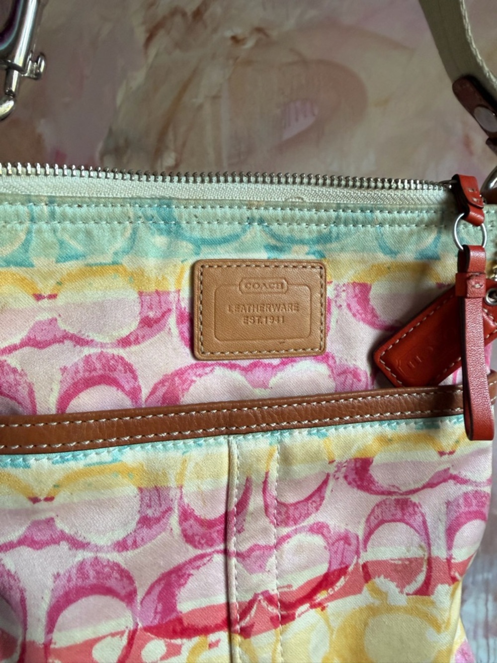 Coach Multicolor Pastel Signature Canvas Crossbody Bag - Picture 3 of 10